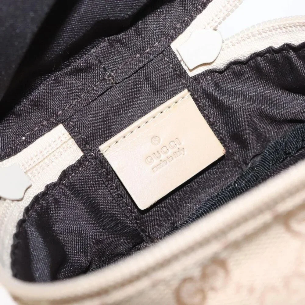 GUCCI GG Canvas Pouch Beige Silver 039 1054 Auth 154448 - Picture 10 of 16